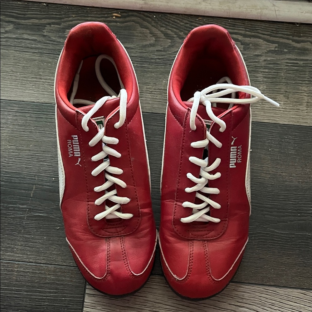 Puma Red and White Roma Athletic Shoes
